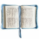 聖經-和合袖珍儷皮神版紅字拉鍊(葡萄藍/銀)