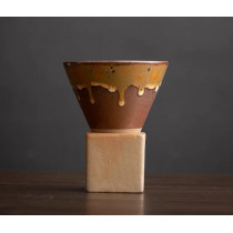 咖啡杯-甜筒杯造型(棕)-福杯滿溢