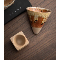 咖啡杯-甜筒杯造型(棕)-福杯滿溢