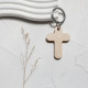 十字架鑰匙圈-楓木